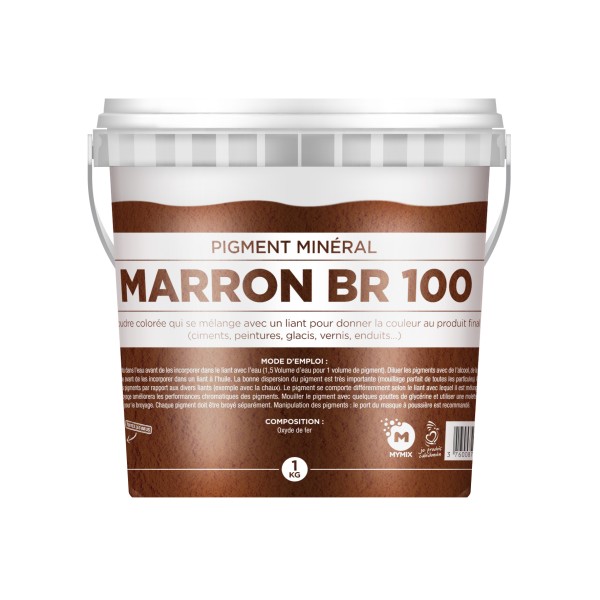 PIGMENT MINERAL  : MARRON BR 100 1KG